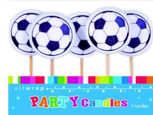 Party Candles - Soccer Balls - Click Image to Close
